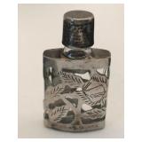 Silver over glass perfume bottle marked Sterling