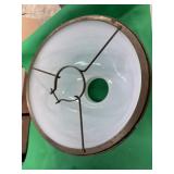 White Glass Lamp Shade with Brass attachment 9ï¿½ x
