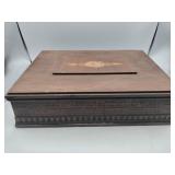 Wooden storage box with accessories