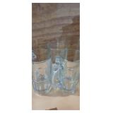 Pressed glass beer mugs