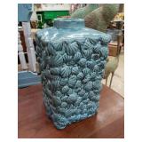Teal shell vase 11'Hx7'W