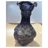 Imperial Loganberry Carnival glass vase in a