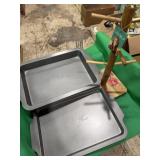 Pioneer woman, cake pan, red speckled enamel,