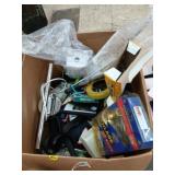 Large group of household items, doir knob, lamp,