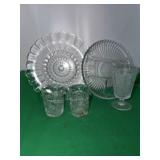 Cut crystal tumblers, Fostoria 'Diamond Point' 6'