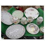 Hand Painted Plates Cream and Sugar containers
