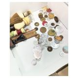Collectible, tokens, shaving brushes, and ink