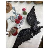 Decorative bird figurines, metal bird candle
