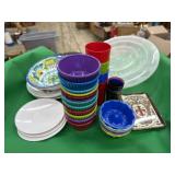 Melamine and Plastic Plates, saucers, Ramekins,