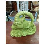 Mid Century  ceramic TV light Ram 11x10' lime
