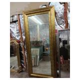 Beveled Mirror with gold colored frame 71'Hx31'W