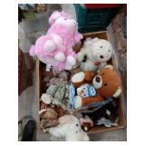 Stuffed animal collection,  some play music,