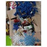 Christmas beauty, blue wreaths, snow flakes,