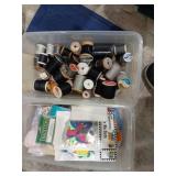 2 shoe boxes of sewing items