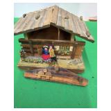 Wooden Music Box House Swedish Yodel Needs Work