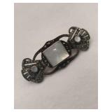 Silver mother of pearl brooch marked 925.