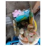Crushed bunny rabbits, angel cat, material Easter
