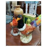 Ceramic beautiful decor, Birds & Deer. Vase 12'H