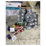 USA light up letters, American flag solar yard