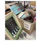 Box full of inspirational, spring wall, signs,