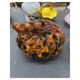 8-inch art glass pumpkin