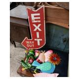 Metal wall art & Exit way out sign