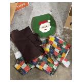 Quilt remnants, Santa project, other fabric