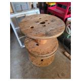 2 24 x 15" wooden spools