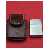 Zippo Lighter with Camel Leather case
