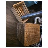 Rattan Storage Box, crate and metal basket/