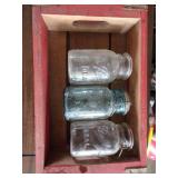 Ball ideal jars and wooden coca-cola crate
