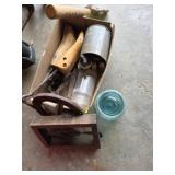 Primitive Axe, Casters, shoe stretchers , misc
