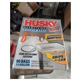 Husky 13 gal trash bags 4 boxes 90 bags per box