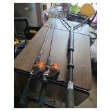 2 fishing rods and reels wormgear south bend with