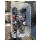 Hanging flower baskets, flower pots, rolling
