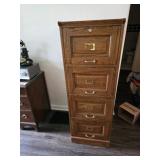 4 Drawer Oak Filing Cabinet  55 x19 x 23" keys