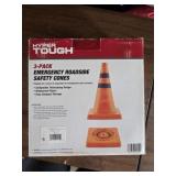 Hyper Tough 3 pk emergency roadside safety cones