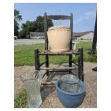 Chair flower pots and vases