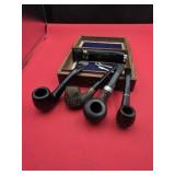 4 pipes with wooden box