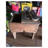 Shoe shine bench 15 inches high 14 inches wide 12