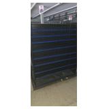 freestanding double sided black and blue metal