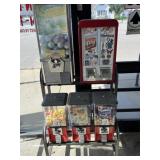 multi-unit bulk vending machine rack holding a