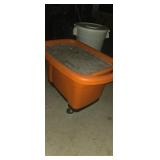 Commercial grade orange rolling bin
