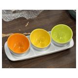 Pier 1 ceramic condiment serving set