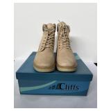 Cliffs Beige colored lace up ankle boots size 11