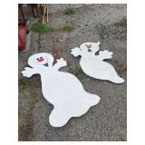 Two plywood ghost cut outs