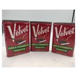 Velvet pipe and cigarette tobacco cans