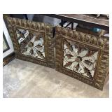 25 x 25' embossed metal framed mirrors