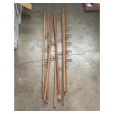 set of vintage wooden curtain stretchers