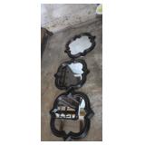 3 matching small decorative mirrors